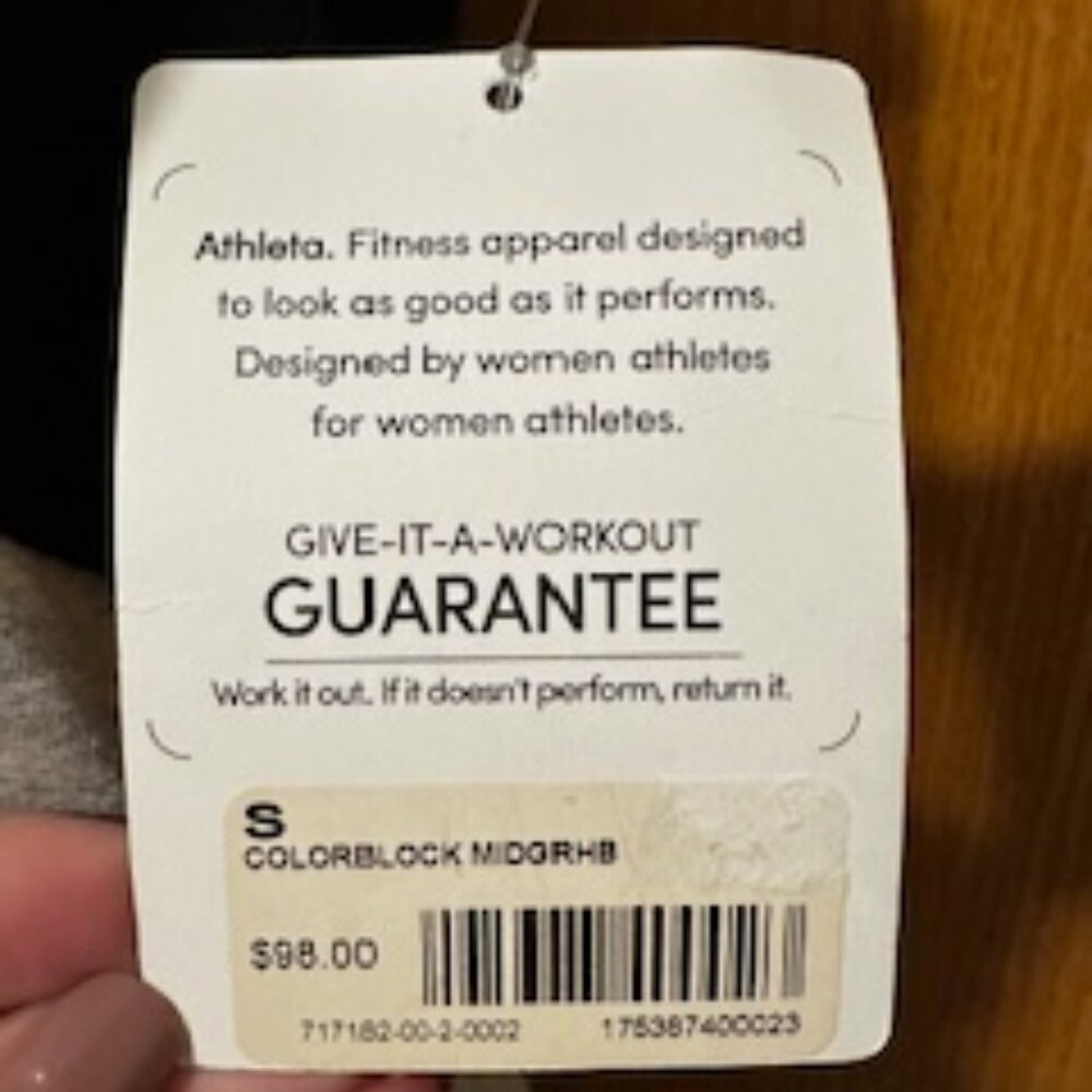Athleta Colorblock Middy Dress in Mid-Grey Heather/Black. Size Small. - Picture 4 of 5